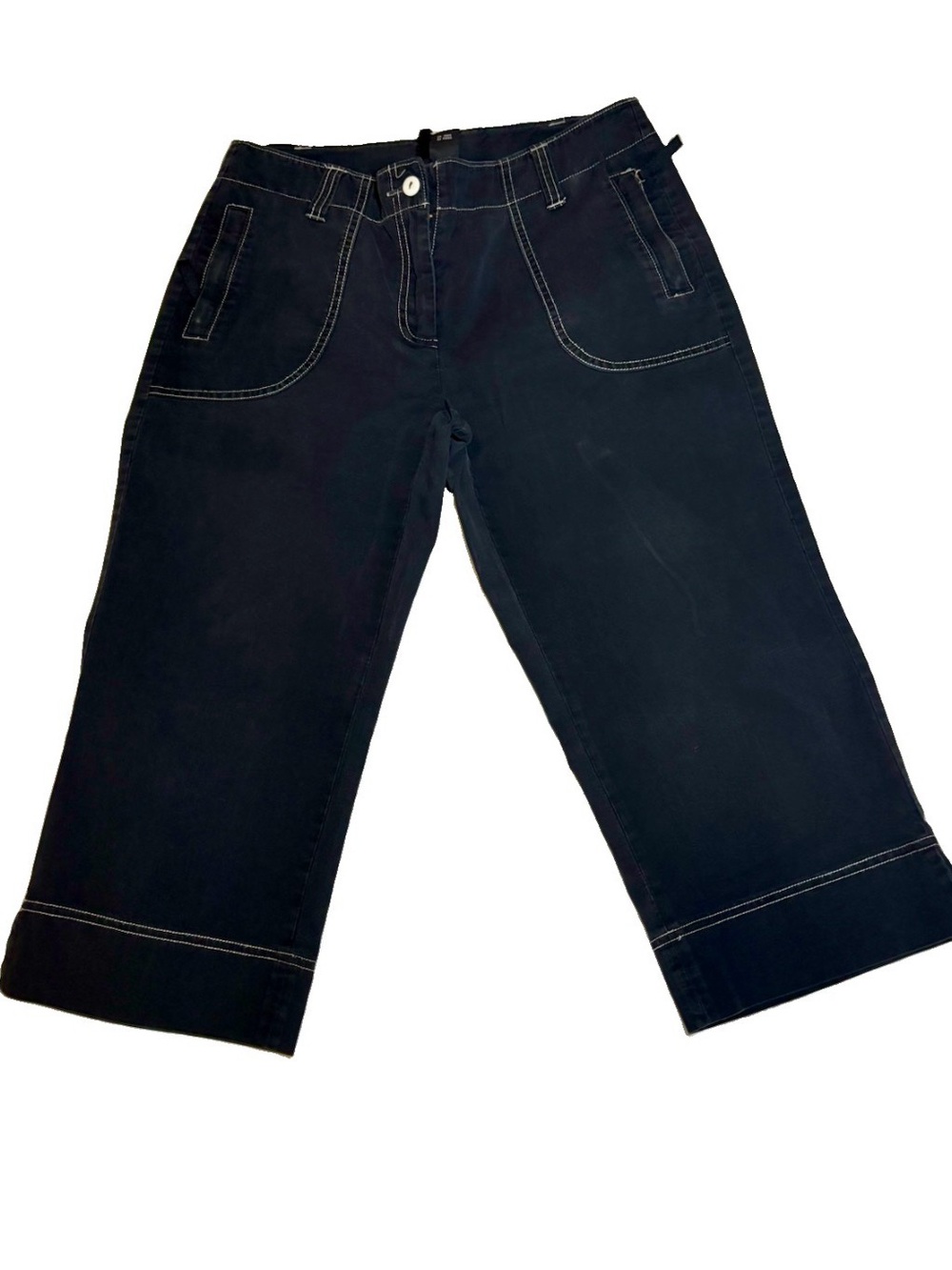 kenzie Black Cropped Wide-Leg Jeans